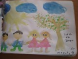 Obrázek z malované Knihy k dětským právům, jež vznikla v rámci doprovodného programu Bambiriády